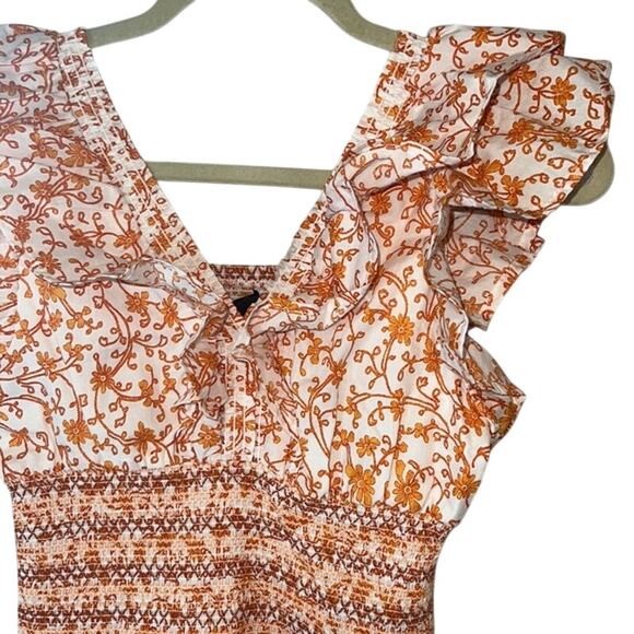 AQUA Ladies Orange & White Sleeveless Scilla Midi Dress, NWT! - Picture 3 of 5